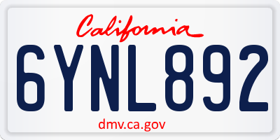 CA license plate 6YNL892