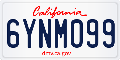 CA license plate 6YNM099