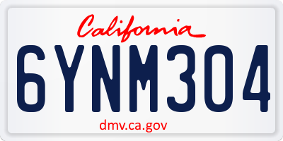 CA license plate 6YNM304