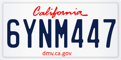 CA license plate 6YNM447