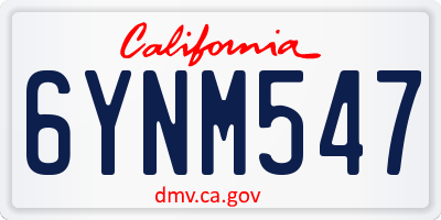 CA license plate 6YNM547