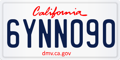 CA license plate 6YNN090