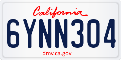 CA license plate 6YNN304