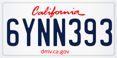 CA license plate 6YNN393