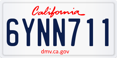 CA license plate 6YNN711