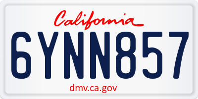 CA license plate 6YNN857