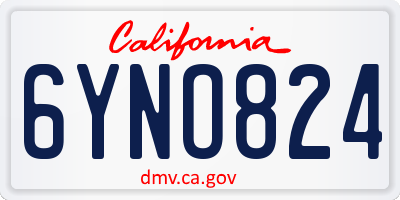 CA license plate 6YNO824
