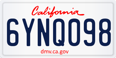 CA license plate 6YNQ098