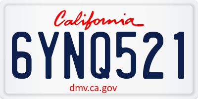 CA license plate 6YNQ521
