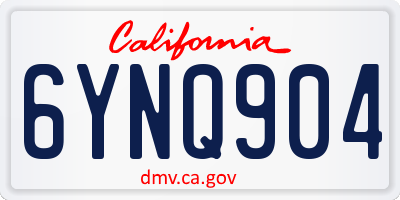 CA license plate 6YNQ904