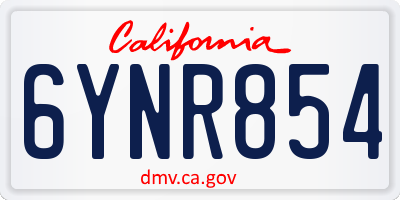 CA license plate 6YNR854