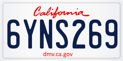 CA license plate 6YNS269
