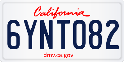 CA license plate 6YNT082
