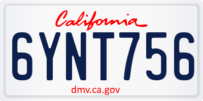 CA license plate 6YNT756