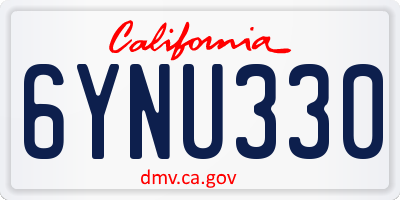 CA license plate 6YNU330