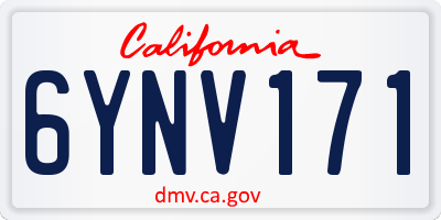 CA license plate 6YNV171