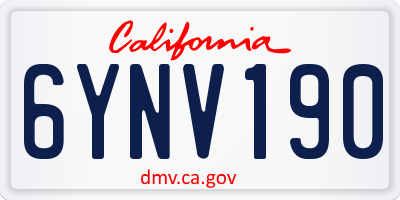 CA license plate 6YNV190