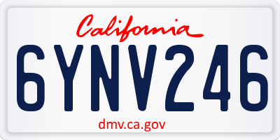 CA license plate 6YNV246
