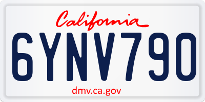 CA license plate 6YNV790
