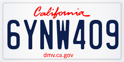 CA license plate 6YNW409