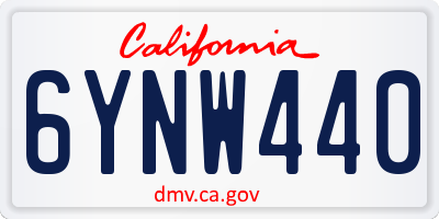 CA license plate 6YNW440