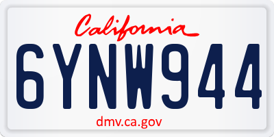 CA license plate 6YNW944