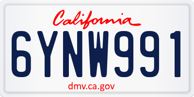 CA license plate 6YNW991