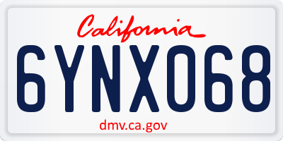 CA license plate 6YNX068