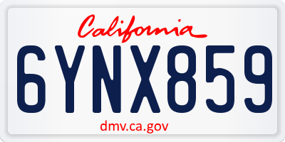 CA license plate 6YNX859