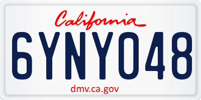 CA license plate 6YNY048