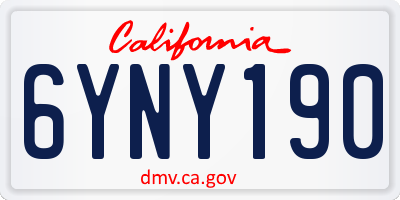 CA license plate 6YNY190