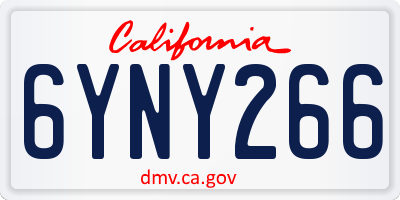 CA license plate 6YNY266