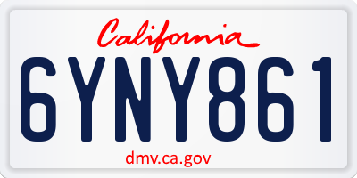 CA license plate 6YNY861