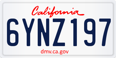 CA license plate 6YNZ197