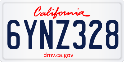 CA license plate 6YNZ328