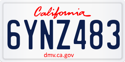 CA license plate 6YNZ483