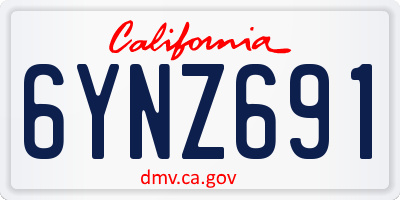 CA license plate 6YNZ691