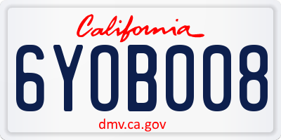 CA license plate 6YOB008