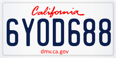 CA license plate 6YOD688