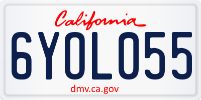 CA license plate 6YOL055