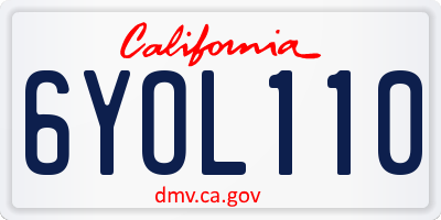 CA license plate 6YOL110