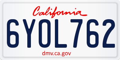 CA license plate 6YOL762