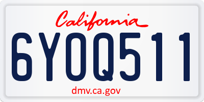 CA license plate 6YOQ511