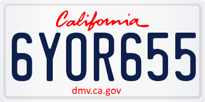 CA license plate 6YOR655
