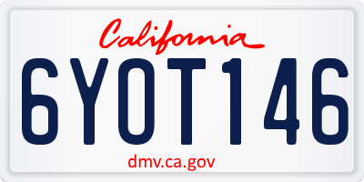 CA license plate 6YOT146