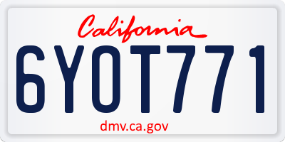 CA license plate 6YOT771