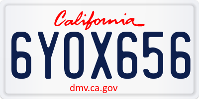 CA license plate 6YOX656