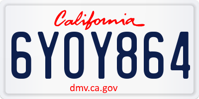 CA license plate 6YOY864
