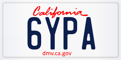 CA license plate 6YPA