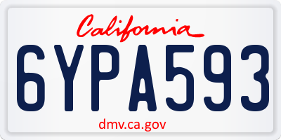 CA license plate 6YPA593